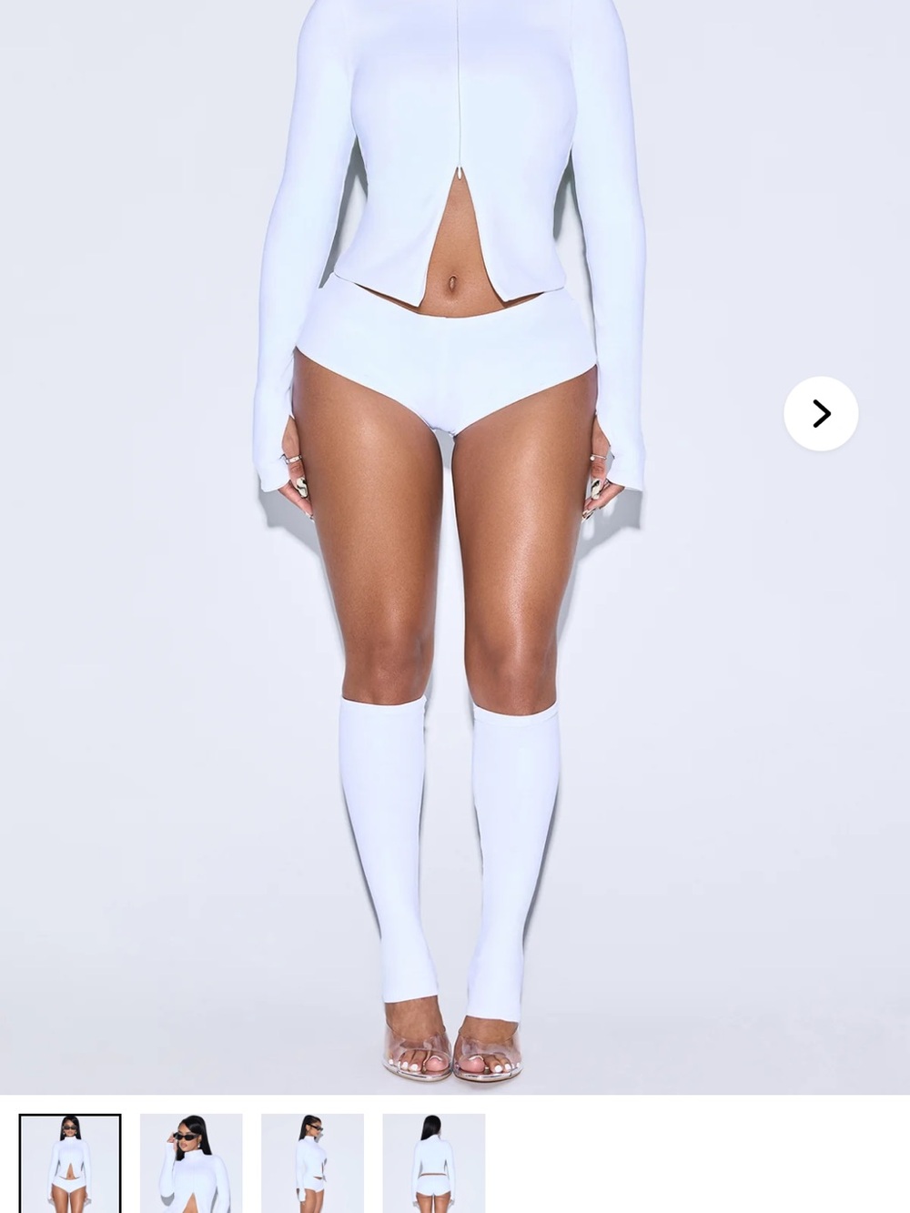 Ayanna 3 Piece Double Lined Short Set - Off White